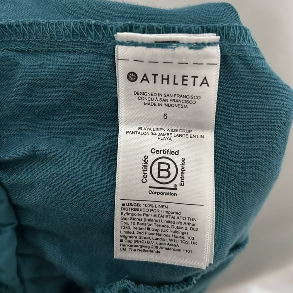 Athleta Size 6 Playa Linen Crop Wide Leg - Picture 11 of 13